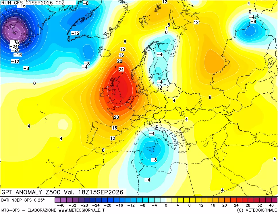 mappa 500 hPa GPT Anomaly vs Cli.No 1981-2010