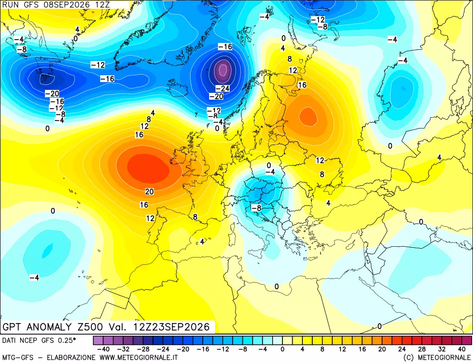 mappa 500 hPa GPT Anomaly vs Cli.No 1981-2010