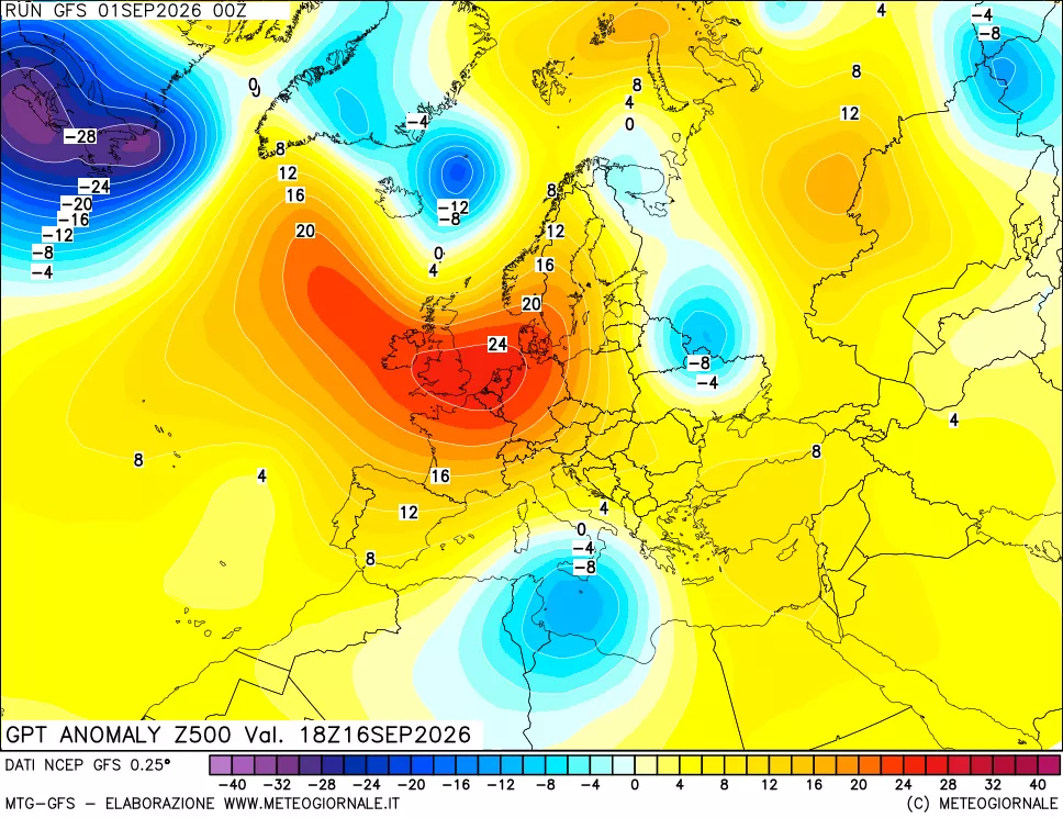 mappa 500 hPa GPT Anomaly vs Cli.No 1981-2010