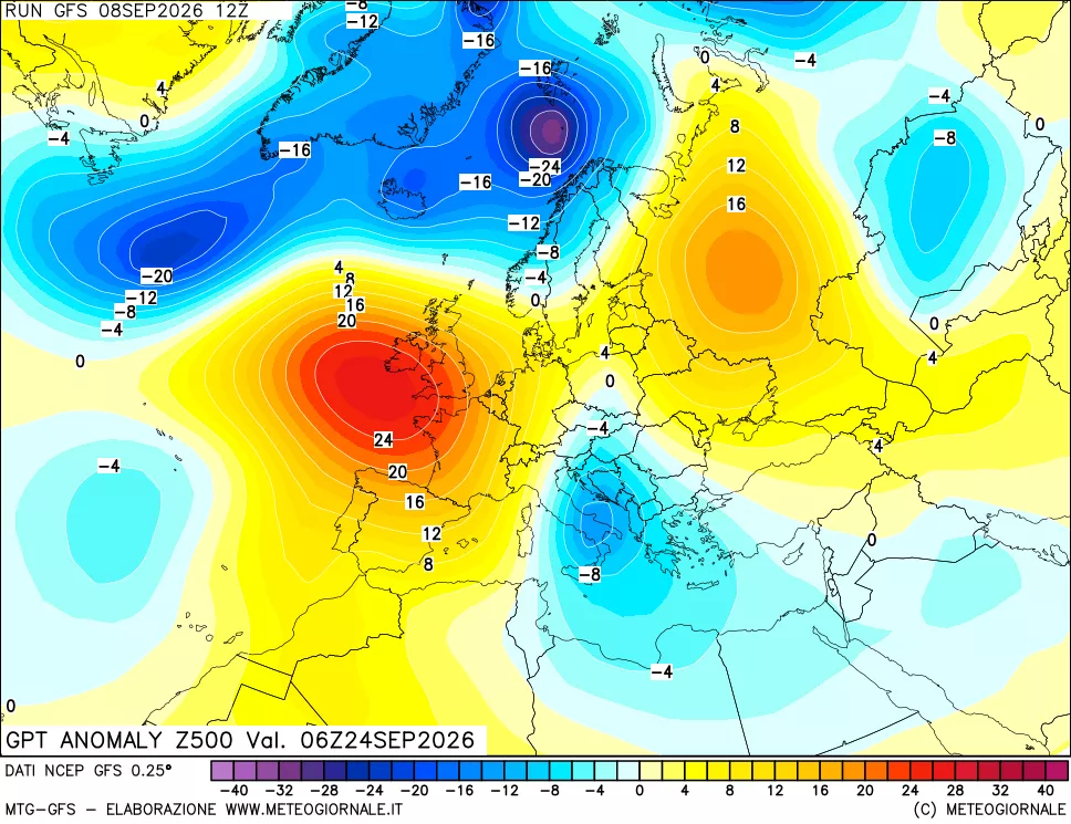 mappa 500 hPa GPT Anomaly vs Cli.No 1981-2010