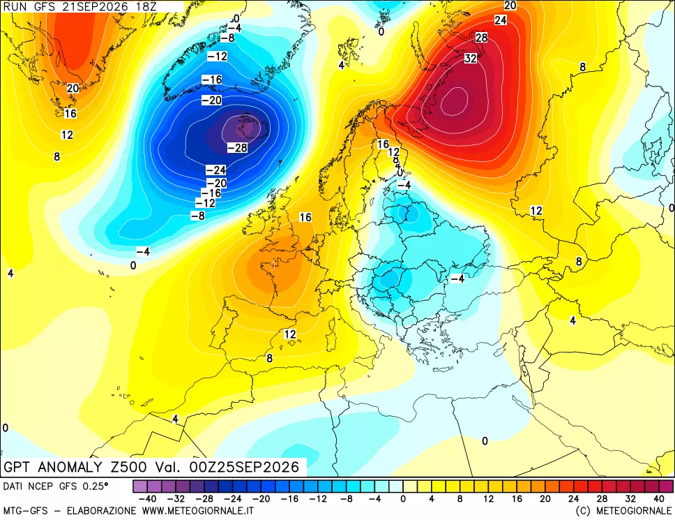 mappa 500 hPa GPT Anomaly vs Cli.No 1981-2010