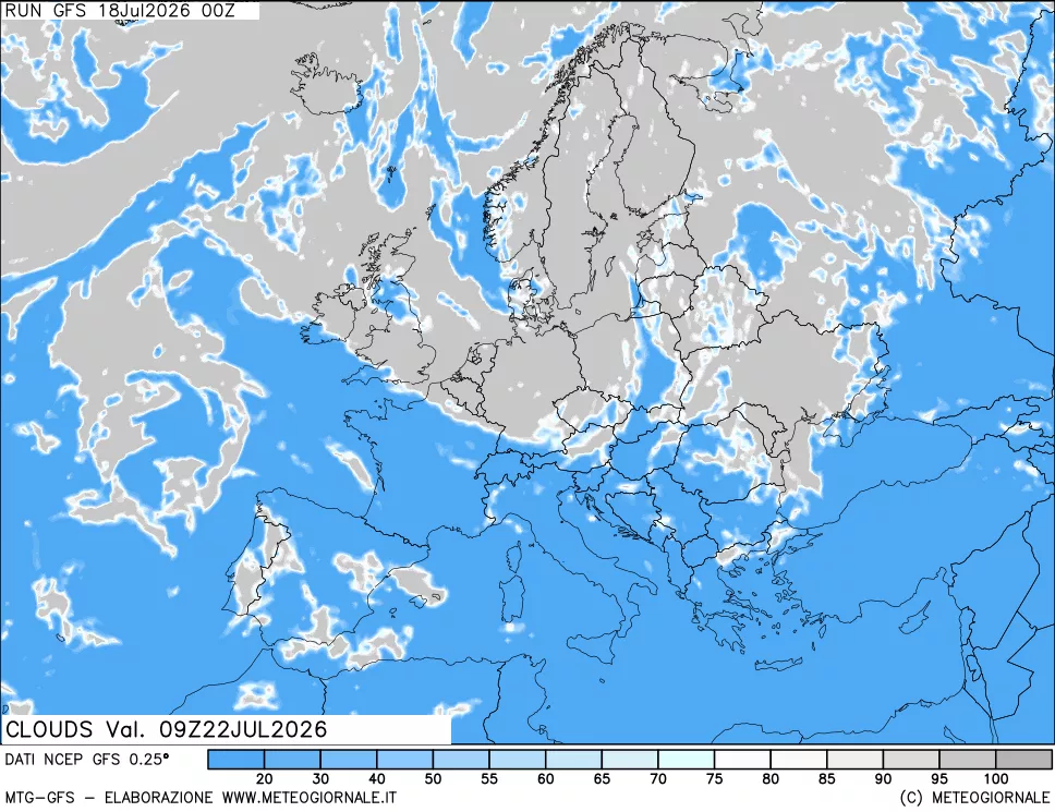 mappa Nuvolosità totale