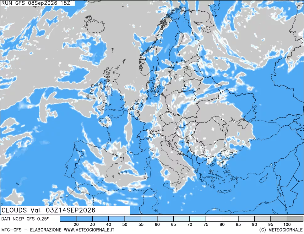 mappa Nuvolosità totale
