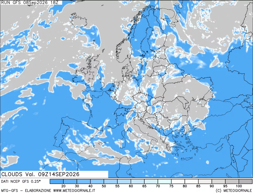 mappa Nuvolosità totale