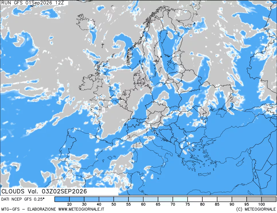 mappa Nuvolosità totale