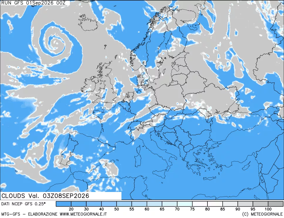 mappa Nuvolosità totale