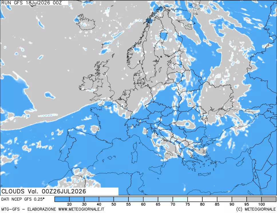 mappa Nuvolosità totale