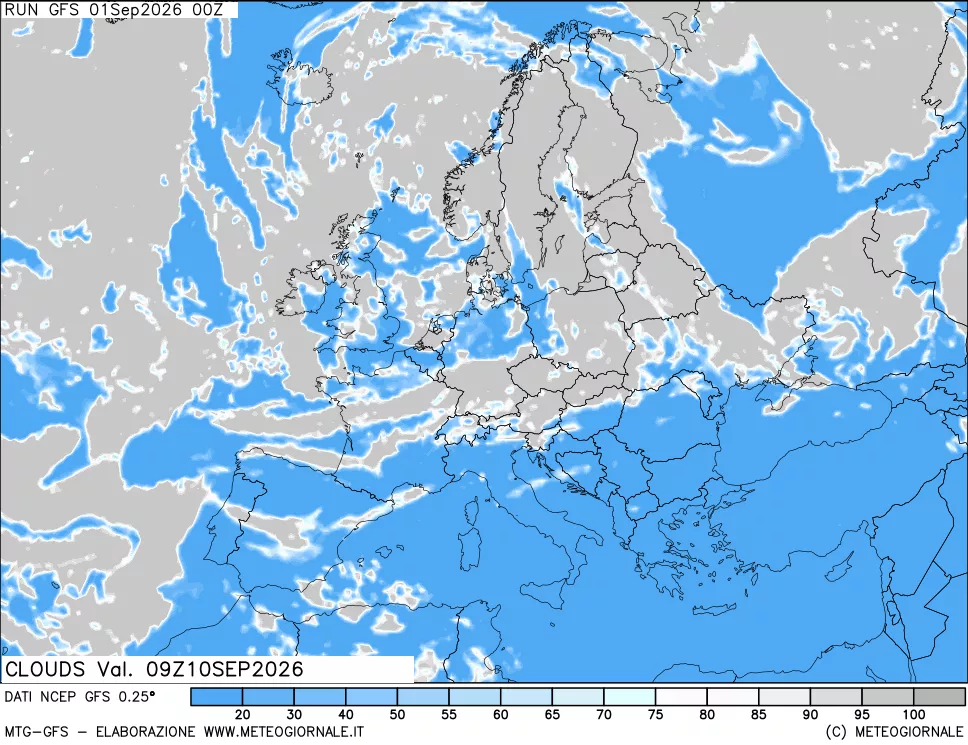 mappa Nuvolosità totale