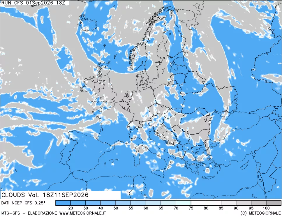 mappa Nuvolosità totale