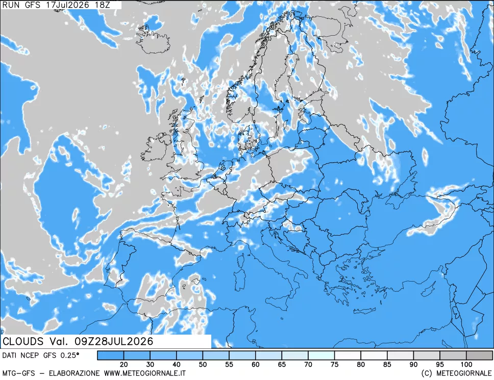 mappa Nuvolosità totale