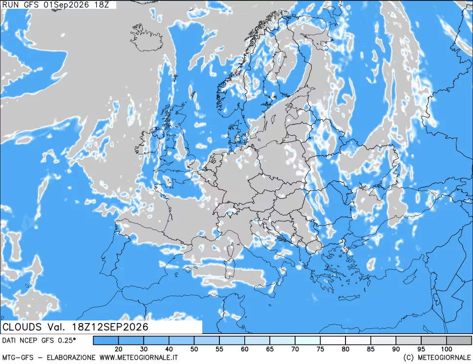 mappa Nuvolosità totale