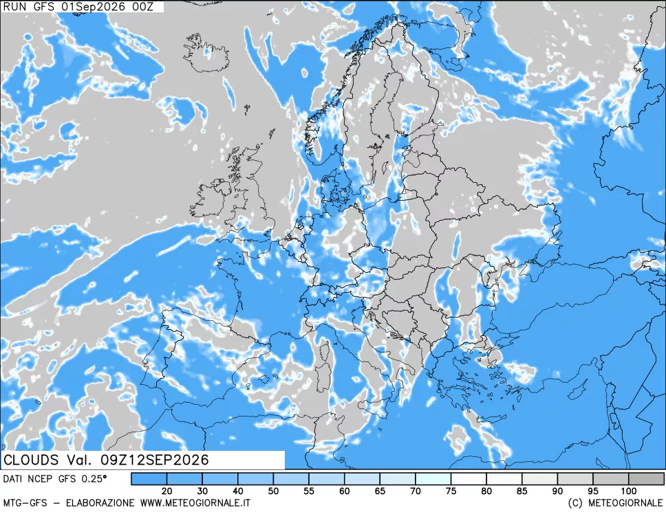 mappa Nuvolosità totale