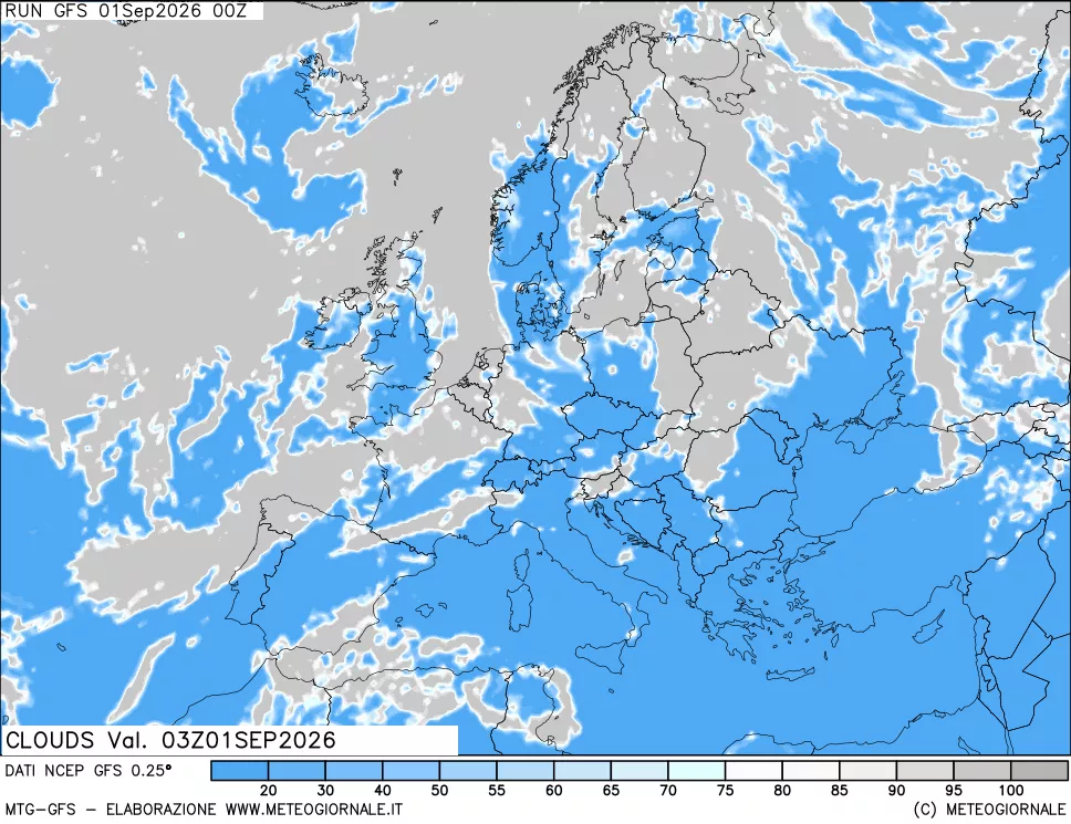 mappa Nuvolosità totale