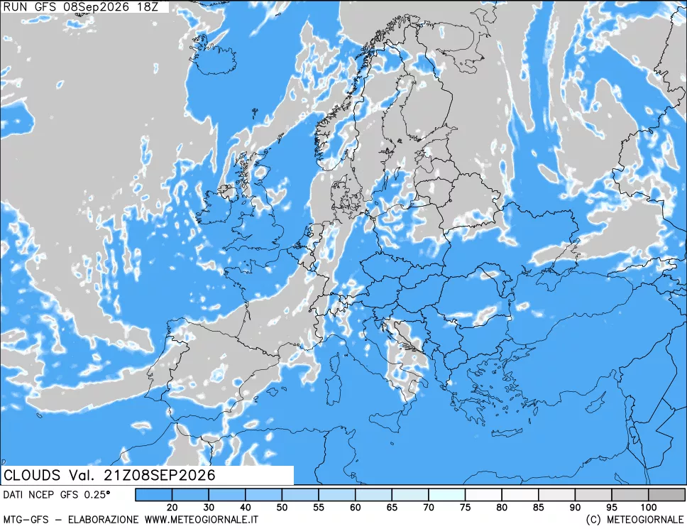 mappa Nuvolosità totale