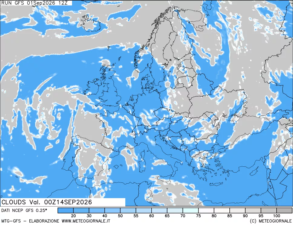 mappa Nuvolosità totale