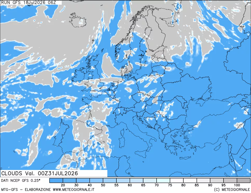mappa Nuvolosità totale