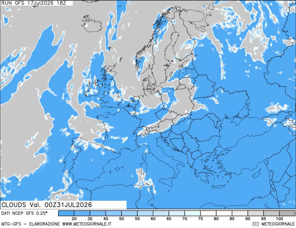 mappa Nuvolosità totale