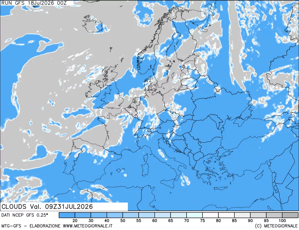 mappa Nuvolosità totale
