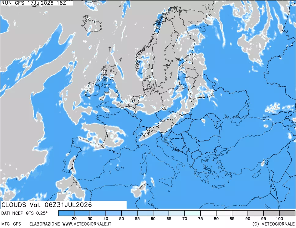 mappa Nuvolosità totale
