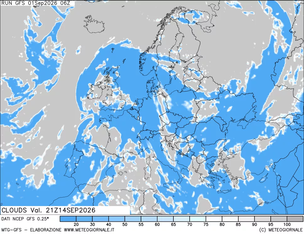 mappa Nuvolosità totale