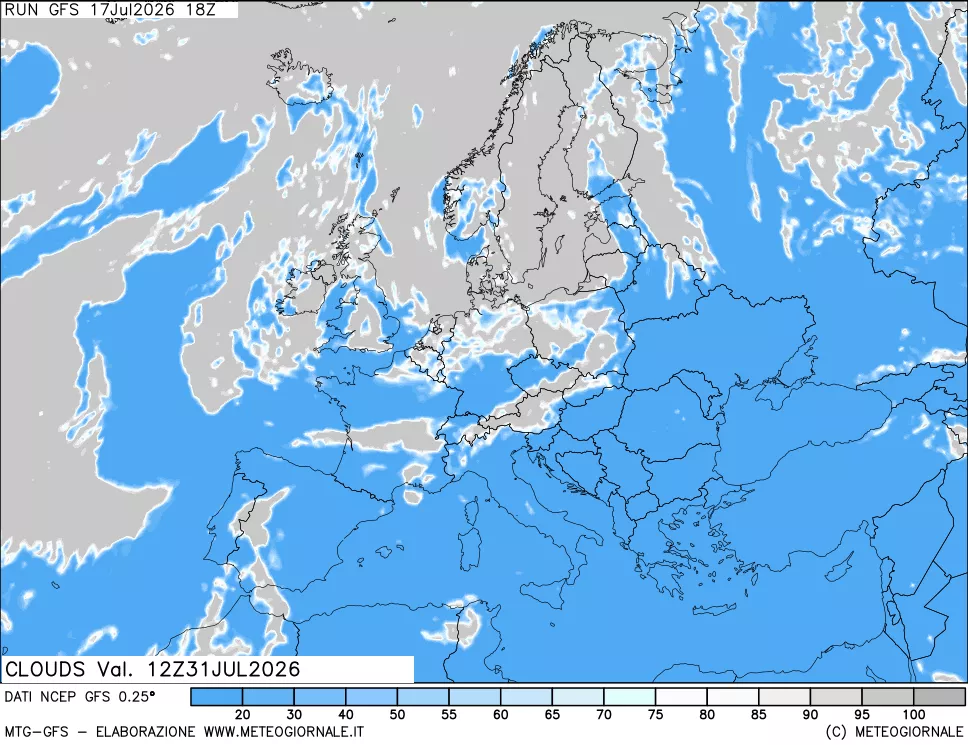 mappa Nuvolosità totale