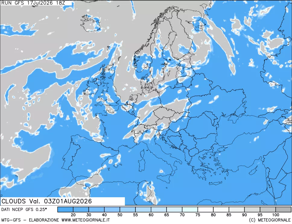mappa Nuvolosità totale
