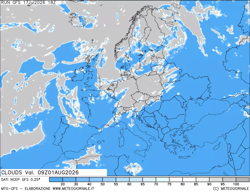 mappa Nuvolosità totale