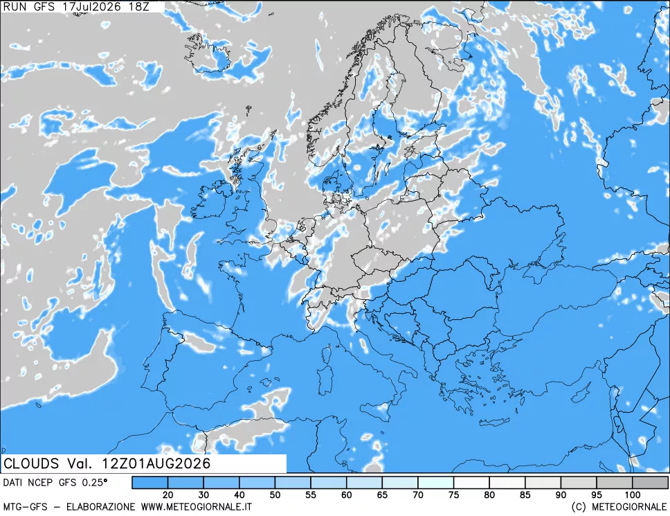 mappa Nuvolosità totale