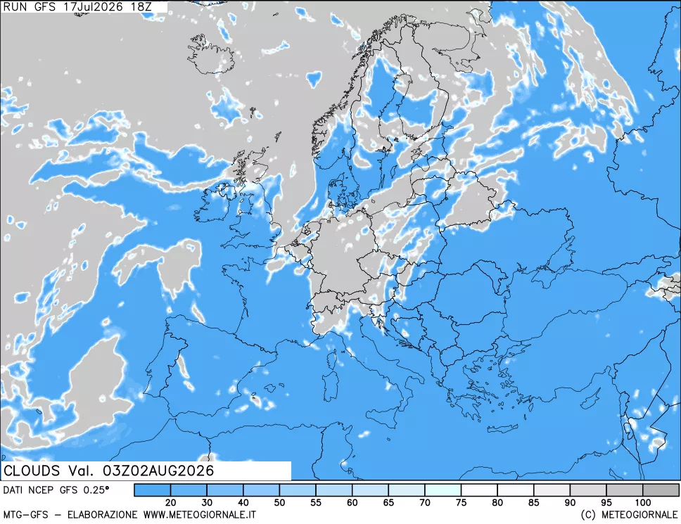 mappa Nuvolosità totale