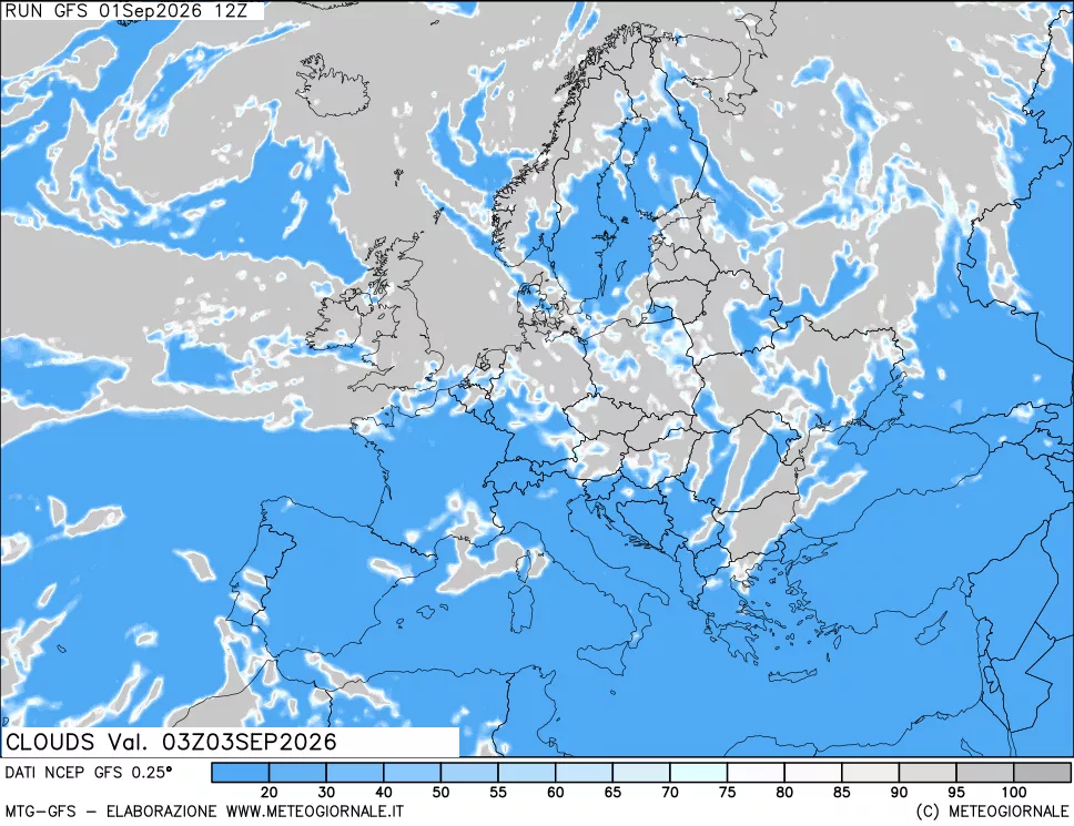 mappa Nuvolosità totale