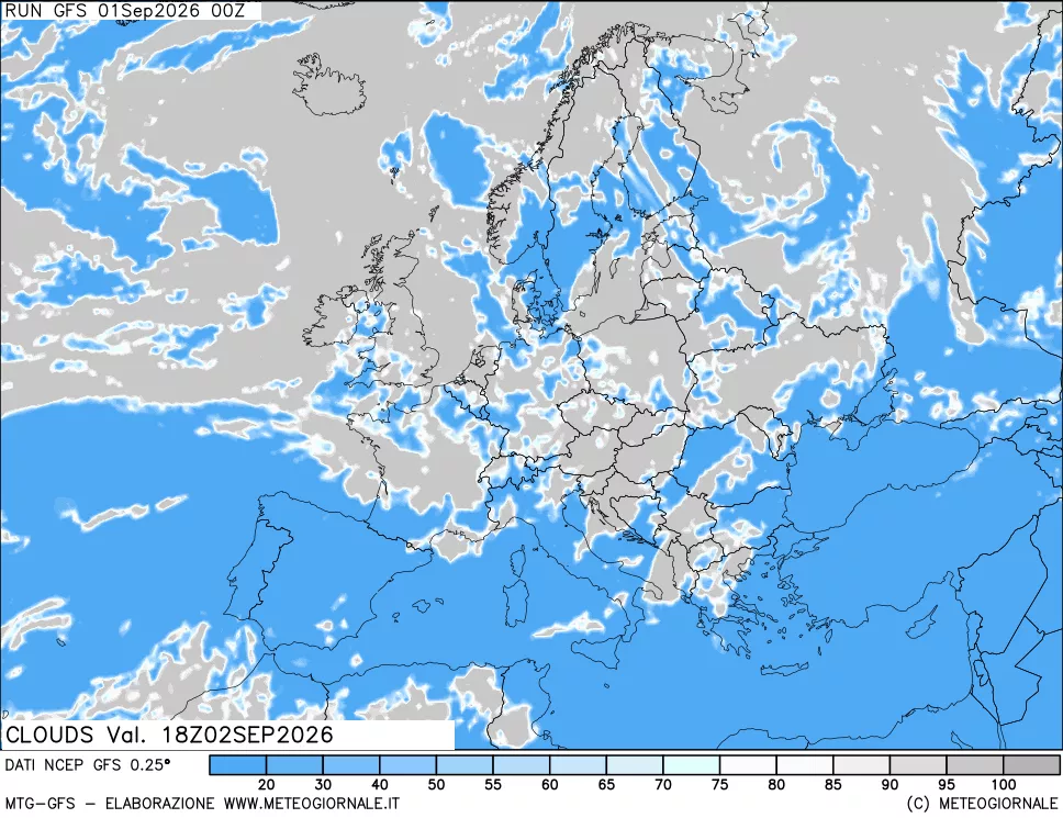 mappa Nuvolosità totale