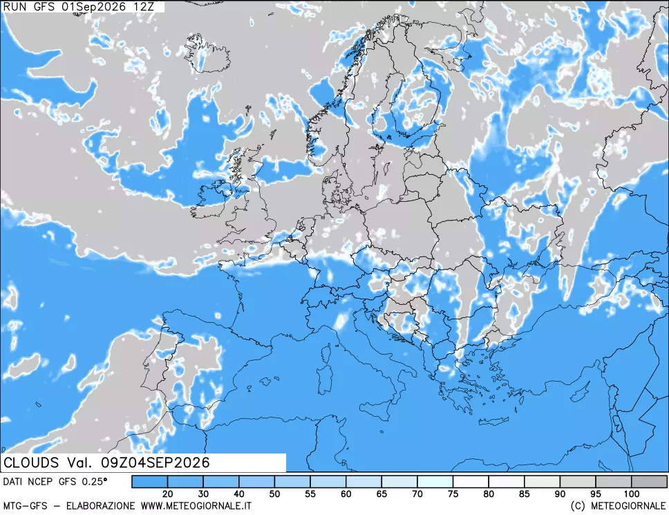 mappa Nuvolosità totale
