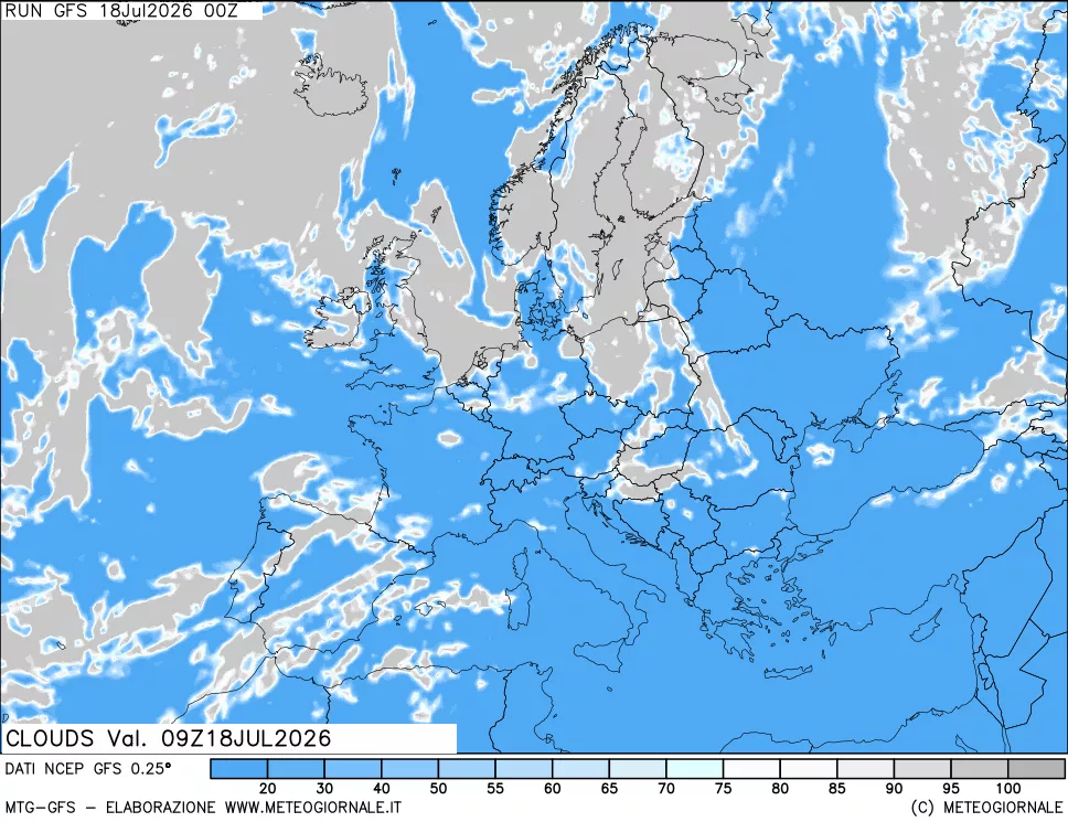 mappa Nuvolosità totale