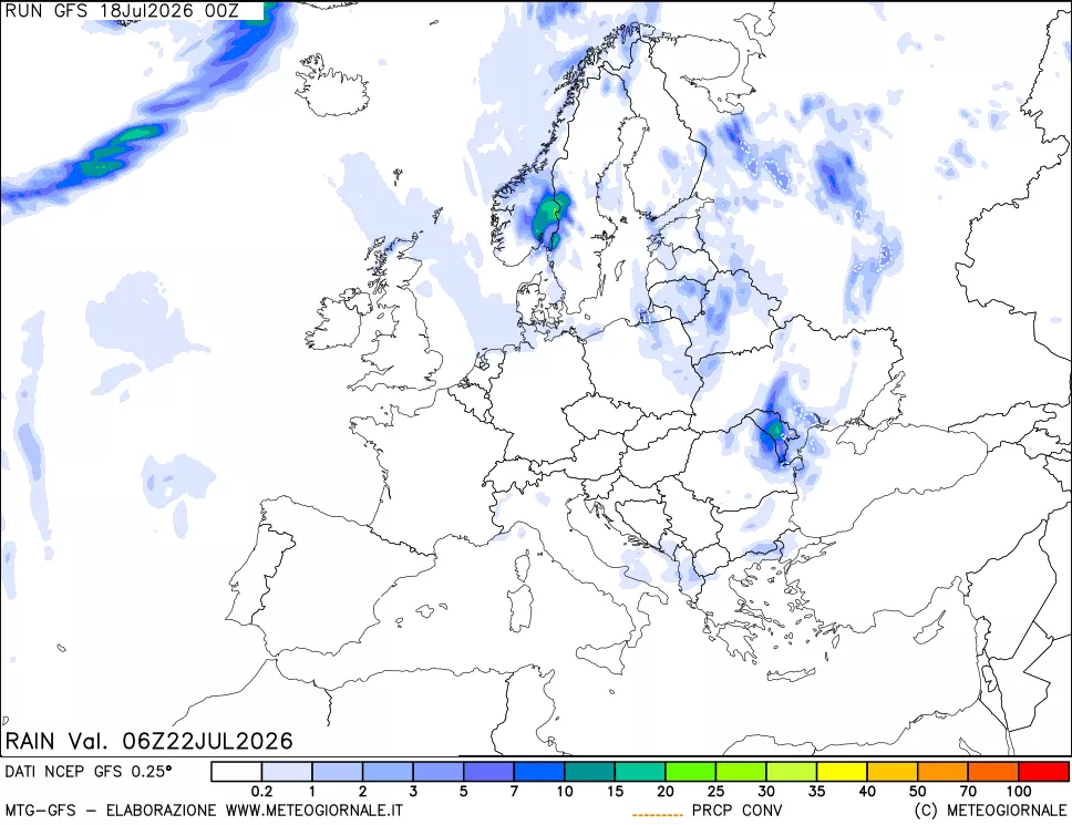 mappa Precipitazioni totali e convettive