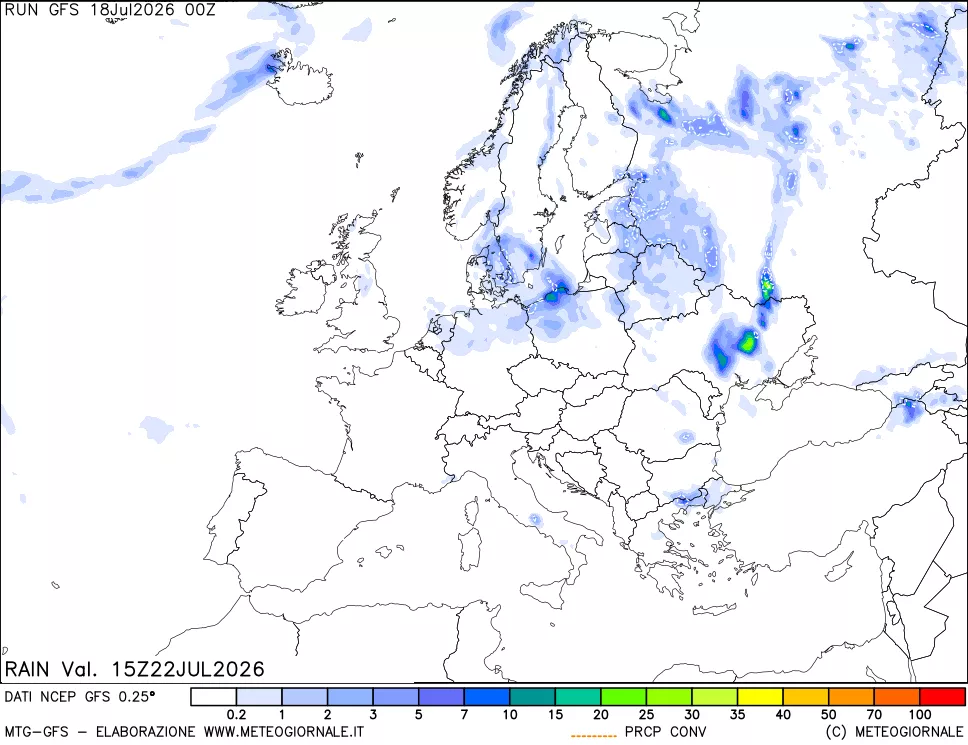 mappa Precipitazioni totali e convettive