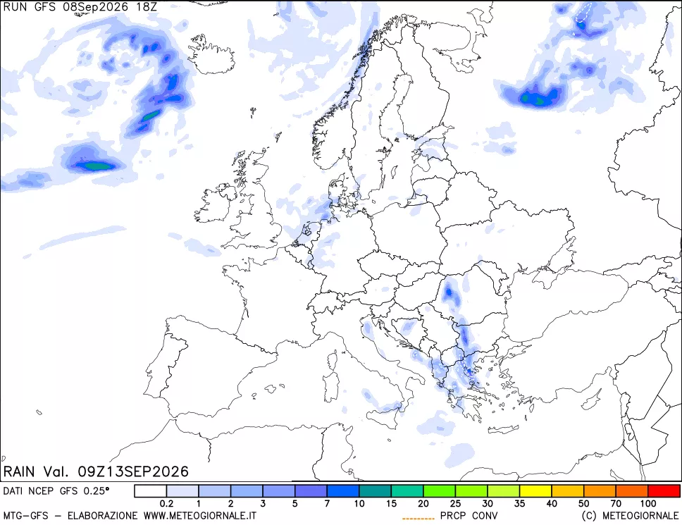 mappa Precipitazioni totali e convettive