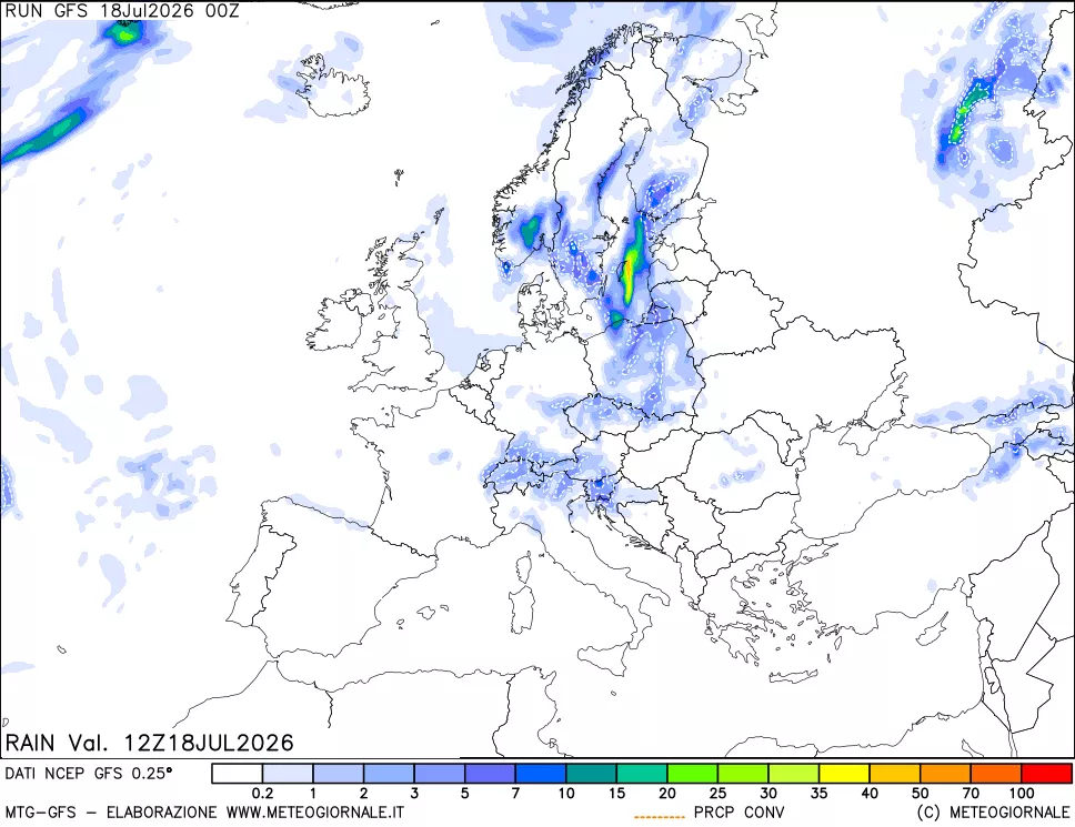 mappa Precipitazioni totali e convettive