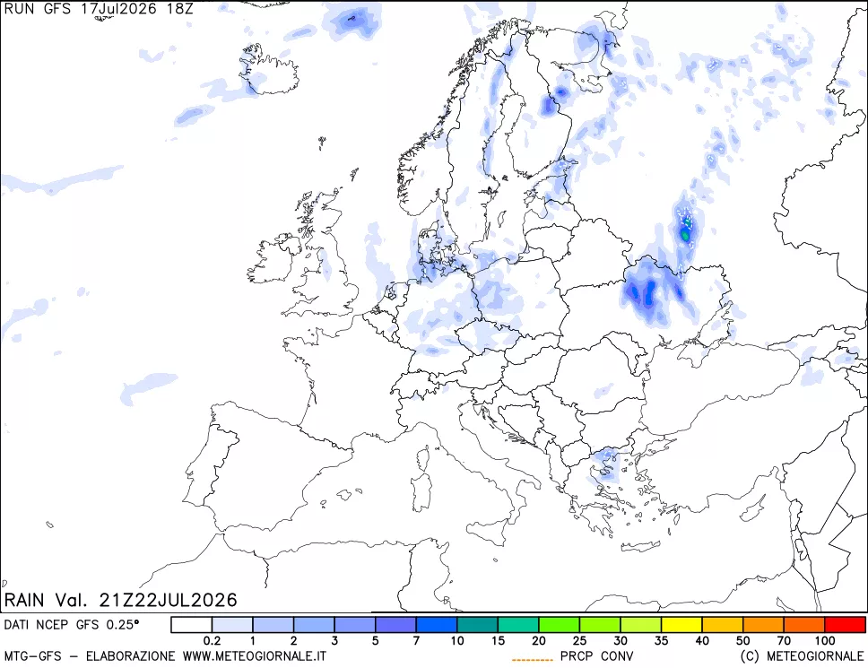 mappa Precipitazioni totali e convettive