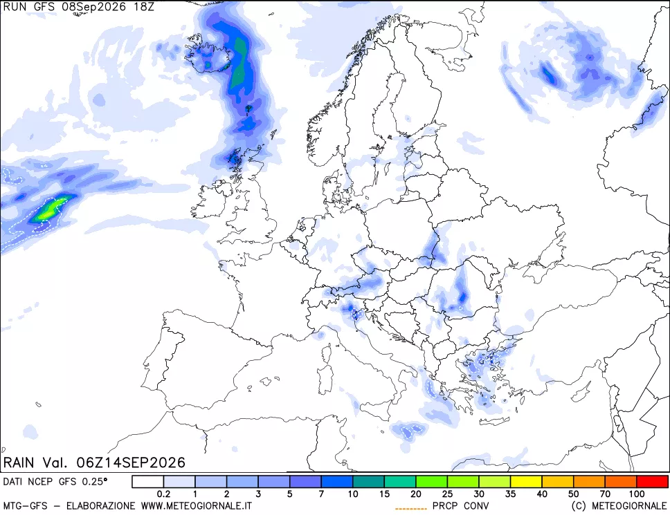 mappa Precipitazioni totali e convettive