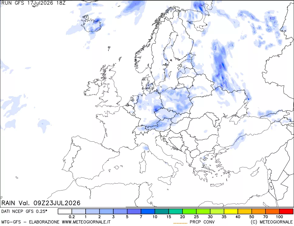 mappa Precipitazioni totali e convettive