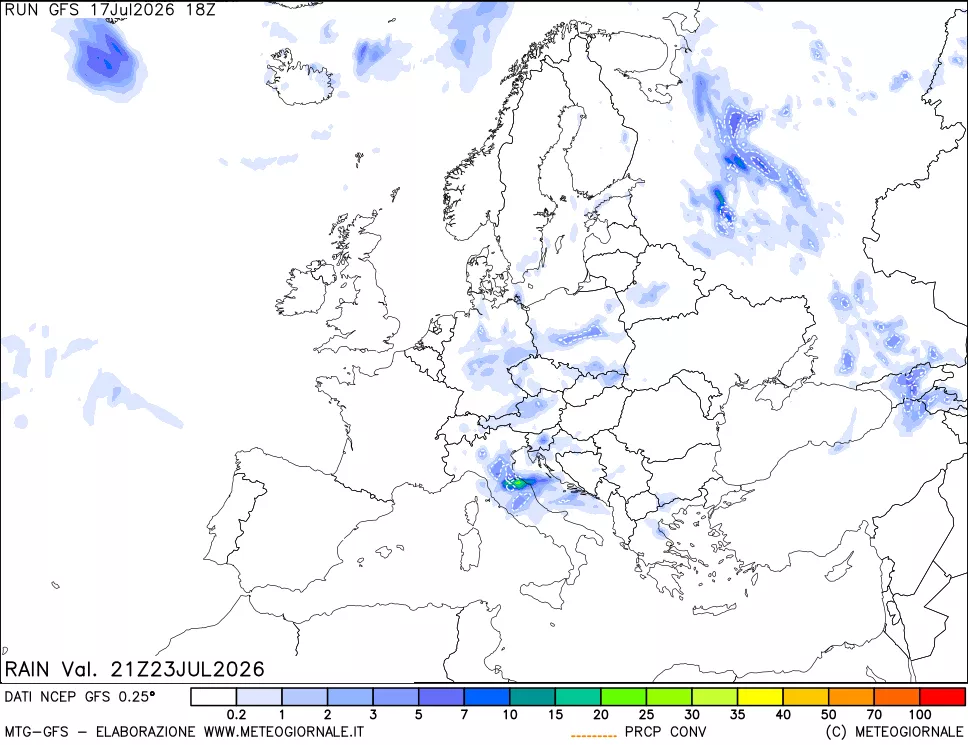 mappa Precipitazioni totali e convettive