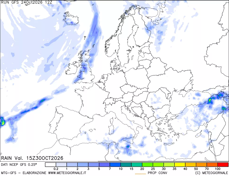 mappa Precipitazioni totali e convettive
