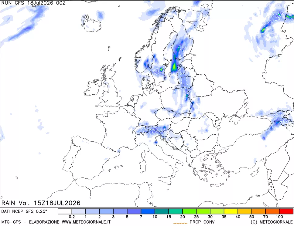 mappa Precipitazioni totali e convettive