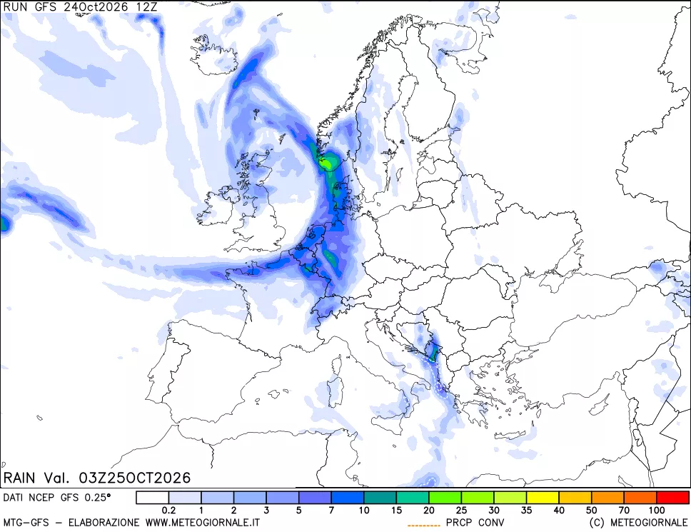 mappa Precipitazioni totali e convettive