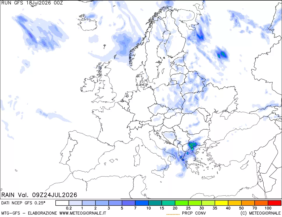 mappa Precipitazioni totali e convettive