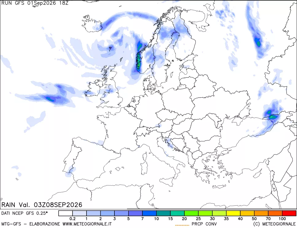 mappa Precipitazioni totali e convettive