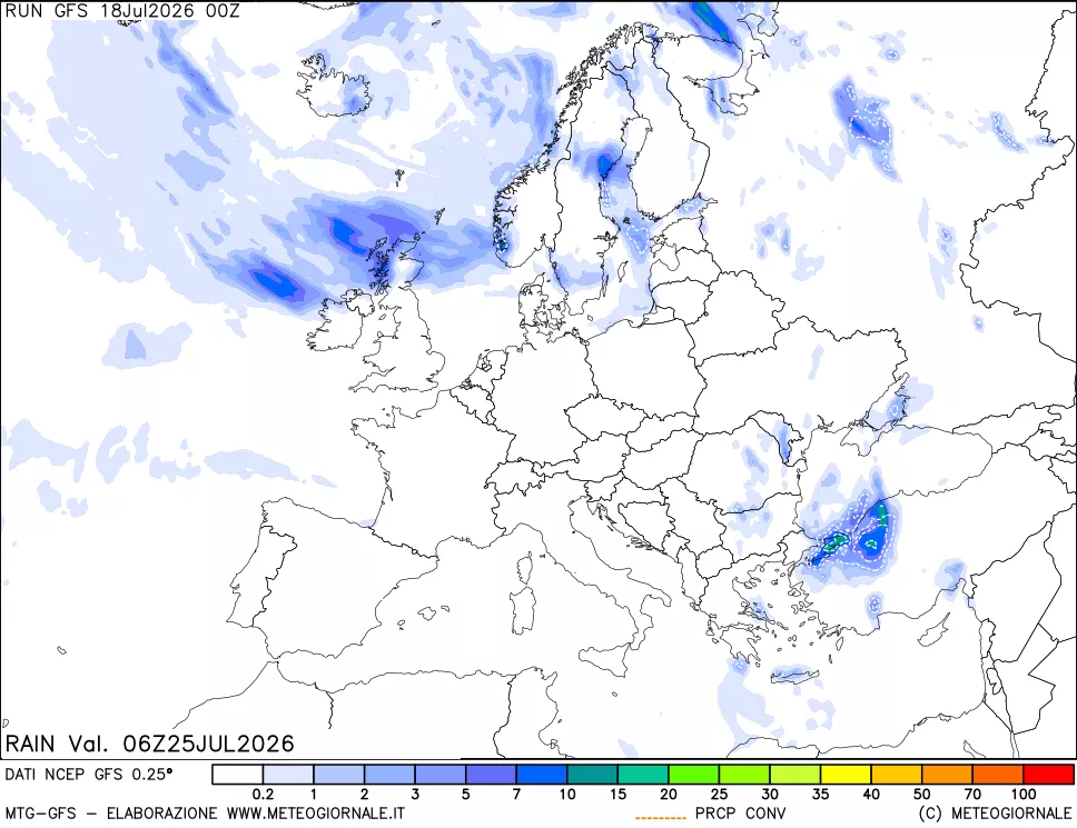 mappa Precipitazioni totali e convettive