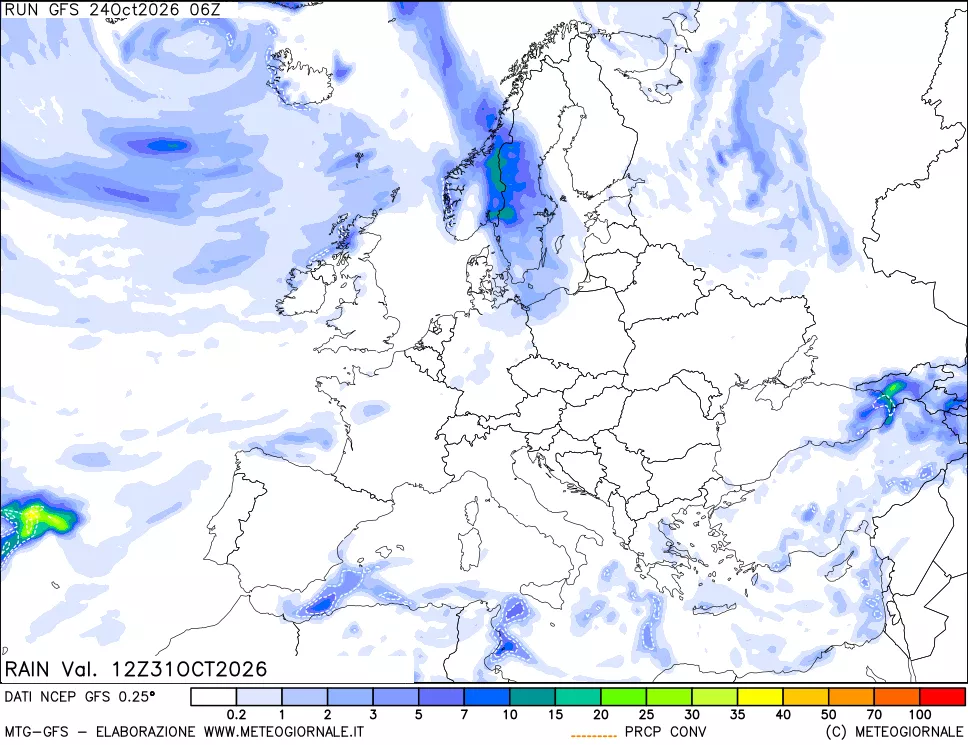 mappa Precipitazioni totali e convettive
