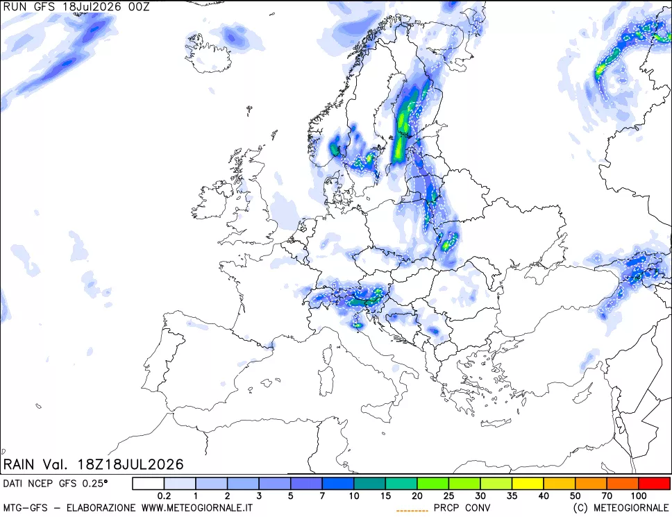 mappa Precipitazioni totali e convettive