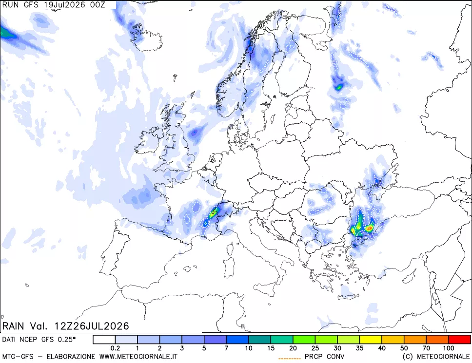 mappa Precipitazioni totali e convettive